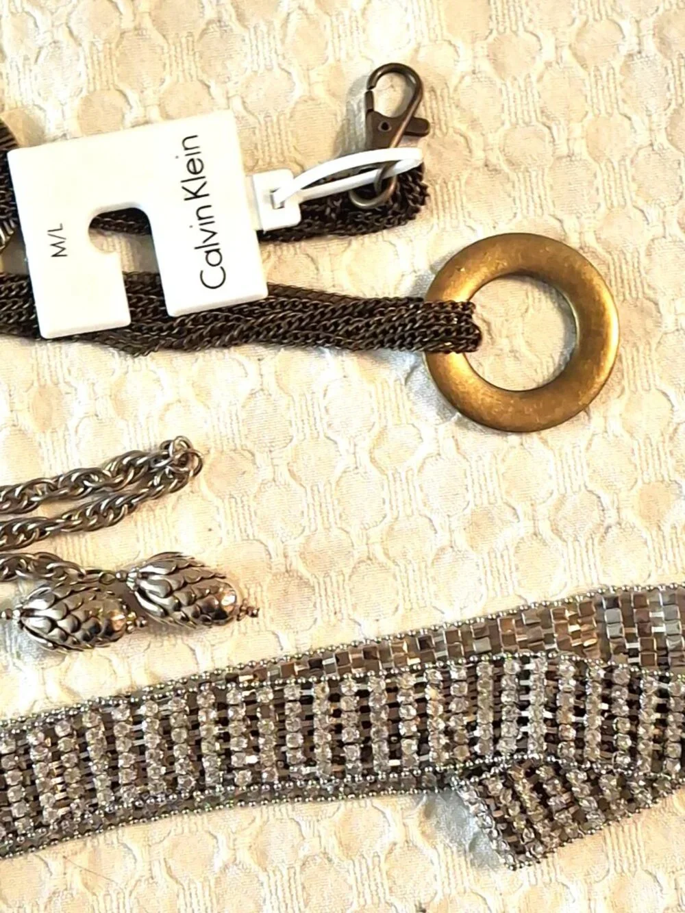 Lot of Four Chain and Rhinestone Belts